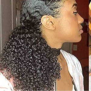 Authentic synthetic‎ kinky curl drawstring ponytail black (979) New